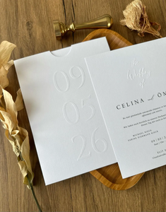 Suite <span class=keywords><strong>d</strong></span>'invitations de mariage de luxe gaufrées à motifs floraux avec enveloppe en vélin, sceau de cire, impression typographique artisanale, cartes <span class=keywords><strong>d</strong></span>'<span class=keywords><strong>invitation</strong></span> élégantes et intemporelles - Product Image 6