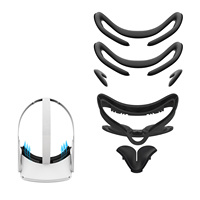 Ensemble de masques faciaux AMVR pour Meta Quest 2, en cuir PU fin et épais, plus confortable, facile à remplacer