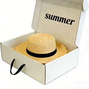 Scatola Regalo <span class=keywords><strong>con</strong></span> Manico Bianco, Logo Personalizzato <span class=keywords><strong>con</strong></span> Stampa in Lamina, Scatola in Cartone Ondulato Riciclabile per Spedizioni <span class=keywords><strong>con</strong></span> Inserto - Product Image 3