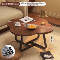 Table basse en bois durable de forme créative en trèfle à quatre feuilles, design minimaliste moderne et écologique pour salons et chambres