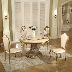 Nhà Máy Bán Buôn Đồ Nội Thất Đám Cưới Ghế Và Bàn Kim Loại Vàng Thép Không Gỉ Khách Sạn Tiếp Tân Tổ Chức Sự Kiện Bàn Tiệc - Product Image 5