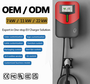 Bornes de recharge domestiques murales intelligentes OCPP avec contrôle par application, câble de 5 m, neuves, OEM, 7 kW-22 kW, 32 A, Type 2, 3 phases, WiFi, chargeur de voiture électrique - Product Image 1