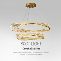 Lustre en cristal postmoderne de concepteur élégant simple italien minimaliste suspension pour salon chambre à coucher-disponible milieu