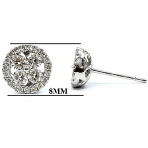 Haute qualité 18k or blanc massif Production rapide à la main forme ronde boucles d'oreilles pour les femmes plaqué or pour cadeau de fiançailles - Product Image 2