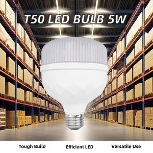 Ampoule LED T50 5W E27 B22 avec lumière blanche chaude et froide en aluminium+PP/PTB pour application en entrepôt, alimentation CA - Product Image 2