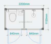 Salle de bain Toilette mobile portable avec salle de douche Salle de bain publique extérieure préfabriquée pour