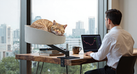 Nouvelle arrivée : Lit pour chat |   Nid de chat de bureau rotatif et personnalisable |   Idéal pour les petits espaces et les propriétaires de chats