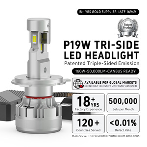 Bombilla <span class=keywords><strong>LED</strong></span> para Faros Delanteros P19W H4 H7 H8 9005 9006, Suministro OEM al por Mayor, con Patente Exclusiva e Iluminación de Tres Lados para Automóvil - Product Image 1