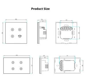 118 Type Niet-Intelligente Schakelaar 10a 240vno Neutraal Draadglas Aanraakwand Schakelt Ons Standaard Vervangingsschakelaar 1 2 <span class=keywords><strong>3</strong></span> 4 Bende - Product Image 4