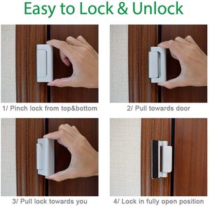 Cerradura de Seguridad para Puerta de Aluminio Plateada con Refuerzo y Tope de 3 Pulgadas, Soporta 800 Libras para Puertas Abatibles Hacia Adentro - Product Image 4