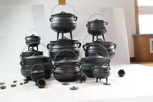 Different Sizes Cast Iron South Africa Botswana 3 Legged Potjie Pot Cauldron
