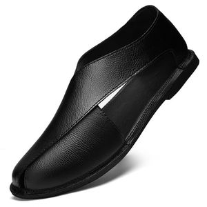 New Summer Outdoor <b>Flat</b> Genuine Leather Men's Casual <b>Sandals</b> Large Size Fashion Leather Beach <b>Sandals</b> for Men - Product Image 5