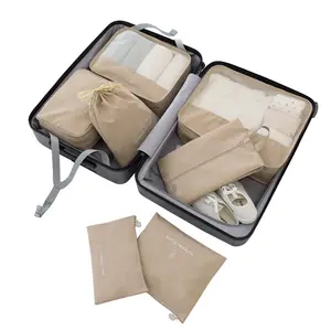 RU Oem özel toptan seyahat bagaj bez ambalaj çanta 7 adet sıkıştırma ambalaj küpleri