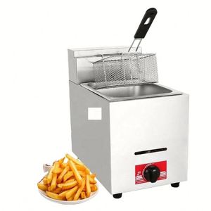 Freidora Comercial de Gas de Acero Inoxidable Reforzado - Multifuncional de un Solo Cilindro para Freír Pollo, Papas Fritas y Cocinar Fideos - Product Image 1