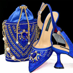 Shoe and <b>bag</b> set combination - Pointed-toe women's large-size high-heeled shoes - Wedding shoes paired with bucket <b>bag</b> - Product Image 1