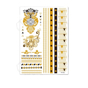 تاتو weimei مضاد للماء لوحة فنية للجسم مؤقتة لامعة من الفضة والذهب - Product Image 4