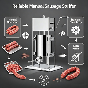 Machines de remplissage manuelles 3L 5L 7L en acier inoxydable, <span class=keywords><strong>poussoir</strong></span> à saucisses de bonne qualité, machine à fabriquer des saucisses, nouveauté - Product Image 2