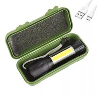 Senter Taktis USB Isi Ulang Senter Camping COB Mini Portabel yang Dapat Diperbesar