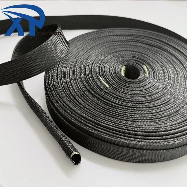 Durable Expandable Carbon Fiber Rsleeve Braided Sleeves Wovan Mesh Cable Sleeve 25mm