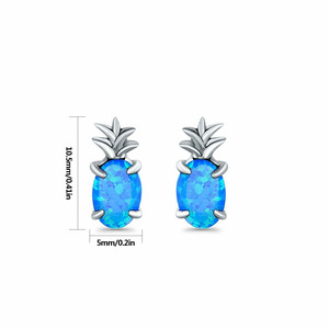 Boucles d'oreilles en <span class=keywords><strong>opale</strong></span> style hawaïen <span class=keywords><strong>ananas</strong></span>, très tendance et populaires, pour filles mignonnes - Product Image 2