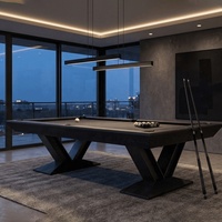Tables de billard américaines modernes de luxe 6/7/8/9 pieds avec plateau en ardoise, pieds en bois massif en V personnalisés, durables, de qualité tournoi pour villa
