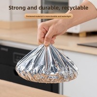 Lot de 50 couvercles alimentaires réutilisables en aluminium, couvercles élastiques en aluminium pour bols, assiettes, récipients, couvercles alimentaires isolants