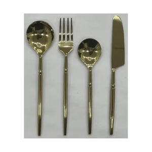 Ensemble de couverts en acier inoxydable plaqué or PVD de luxe, couverts modernes pour hôtel et restaurant, couverts design pour hôtel et restaurant - Product Image 1