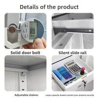 Armoire de classement financière en acier pour bureau avec serrure à code, tiroirs à sécurité électronique par empreinte digitale et design moderne