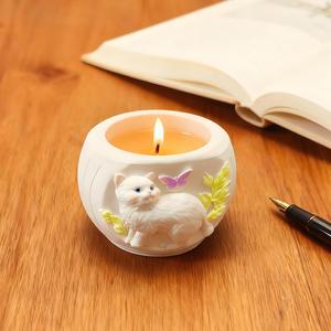 Molde de Silicona para <span class=keywords><strong>Maceta</strong></span> con Forma de Gato M55563, Creativo para el Hogar, Almacenamiento de Escritorio, Yeso - Product Image 4