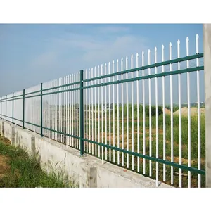 Home Garden Black Zinc Steel Metal Fence Panel Outdoor Residential Spear Top Picket Fence Ornamental Wrought Iron Fence