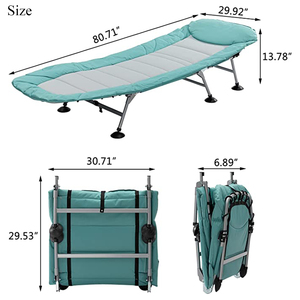 Bông ngoài trời nhiệm vụ nặng nề người lớn gấp vỏ Ngao giường cắm trại đệm có thể điều chỉnh cắm trại cot kích thước đầy đủ - Product Image 2