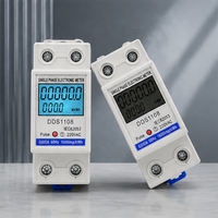 Meter Listrik Rumah Tangga Satu Fasa 220V 230V DIN Rail Meter Energi Digital kWh Meter Layar LCD 5(60)A Buatan Wenzhou