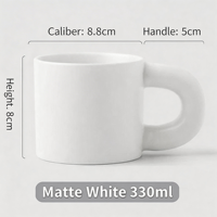 Mug en céramique créatif avec grande poignée - Tasse à eau mignonne et de grande valeur pour cadeaux d'affaires, logo personnalisé