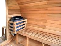 Grosir Hemlock Cedar cemara Kanada tradisional Sauna luar ruangan dan ruang uap barel Sauna luar ruangan kabin kayu uap