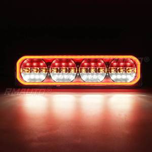 1/2 pièces Feu arrière combiné LED pour voiture, camion, remorque, avec clignotant séquentiel, feux de recul, feux stop, feux de freinage et feux de jour (DRL) - Product Image 5