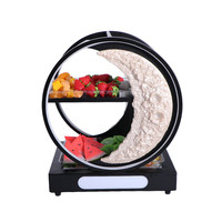 Plateau à fruits lumineux en acrylique personnalisable en usine avec compartiments, idéal pour bar/KTV/fêtes, plateau à collations spécial, noir, capacité 1,5 Qt