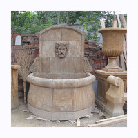 Fontaine murale en granit, pierre calcaire et marbre de style moderne, sculpture d'animaux, statue de poisson, sculpture de tête de lion, pour jardin extérieur, hôtel