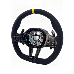 Volante in Fibra di Carbonio Personalizzato con Striscia Gialla per BMW M3 M4 G87 <span class=keywords><strong>G20</strong></span> <span class=keywords><strong>G30</strong></span> - Product Image 4