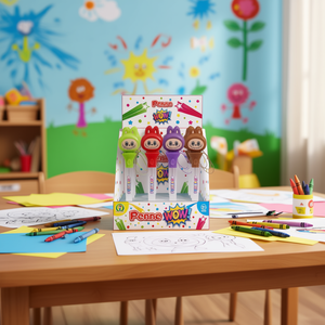 Bolígrafos Penne Wow Pixiepop de 4 colores con diseño de dibujos animados para niños, juguetes de dibujo - Product Image 3