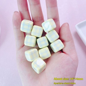 ลูกปัดกลมหลากสีขนาด 14 มม. ทำจากลูไซต์ ขายส่งสำหรับงาน DIY วัสดุทำเครื่องประดับ - Product Image 5