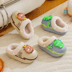 Chaussons d'hiver chauds et imperméables pour enfants, semelle antidérapante, en peluche et coton, pour garçons et filles, chaussons d'intérieur pour enfants, dinosaures - Product Image 3