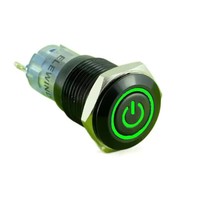 ELEWIND Tombol Tekan Sementara Simbol Daya Beriluminasi Merah 19mm 1NO1NC Baja Tahan Karat IP65/IP67 5A 250VAC 100000 Siklus CE