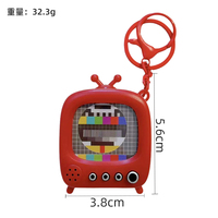 Porte-clés TV chat lumineux créatif petit pendentif sac accessoires plastique pour Machines à griffes petit cadeau en gros