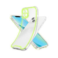 Coque de téléphone lumineuse en TPU souple antichoc avec protection 360° pour 15/14/13/16 Pro