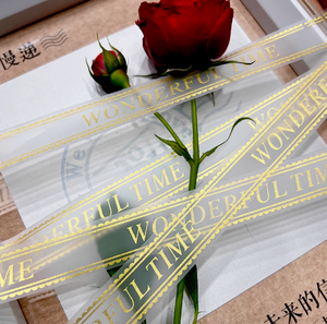 Logo stampato decorazione regalo <span class=keywords><strong>nastro</strong></span> personalizzato con Logo stampato <span class=keywords><strong>nastro</strong></span> trasparente in <span class=keywords><strong>gros</strong></span>-<span class=keywords><strong>grain</strong></span> con Logo in lamina d'oro - Product Image 4