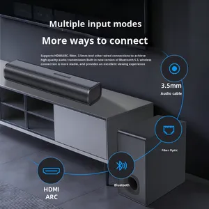 Barra de Sonido Transfronteriza para Cine en Casa, Sonido Envolvente Panorámico, Audio para TV, Echo Wall <span class=keywords><strong>5.1</strong></span>, 4 Altavoces, Metálica - Product Image 2