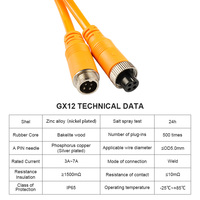 Connecteur d'Aviation Aérospatiale Série GX12 à 4 Broches 3/5/8/10/15/20m |   Câble d'extension pour camion, indice de protection IP65