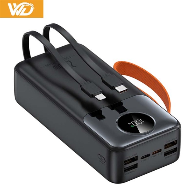 High Quality Power Bank 30000mah With 2 Cables Led Digital Display Multiple Ports 2 USB Type-C Output PD 22.5W Fast Charging