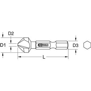 KS <b>TOOLS</b> 1/4" HSS Co Cone and <b>deburrer</b> bit,90°,8,3mm - Product Image 2