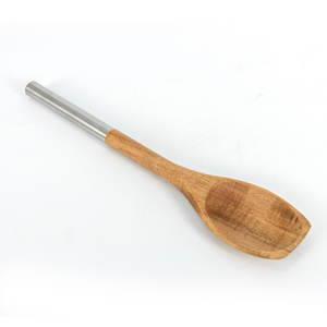 理想的な竹OEMエコフレンドリーアカシア木製スプーン＆スロットスプーン＆スパチュラ調理器具（金属ハンドル付き） - Product Image 4